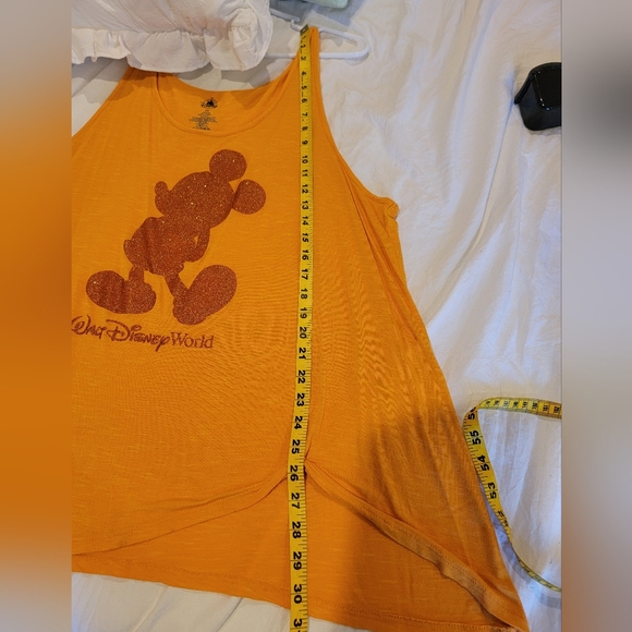 Disney Orange Tank Top with Glittery Mickey - Picture 9 of 9
